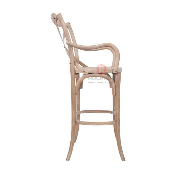 Washed white wedding balcony rattan cushion cross-backed armchair