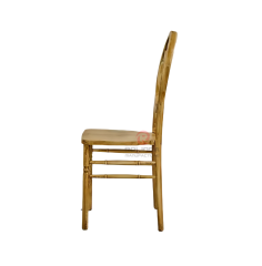 Original wood-colored wedding banquet round fan-shaped patterned backrest Phoenix chair