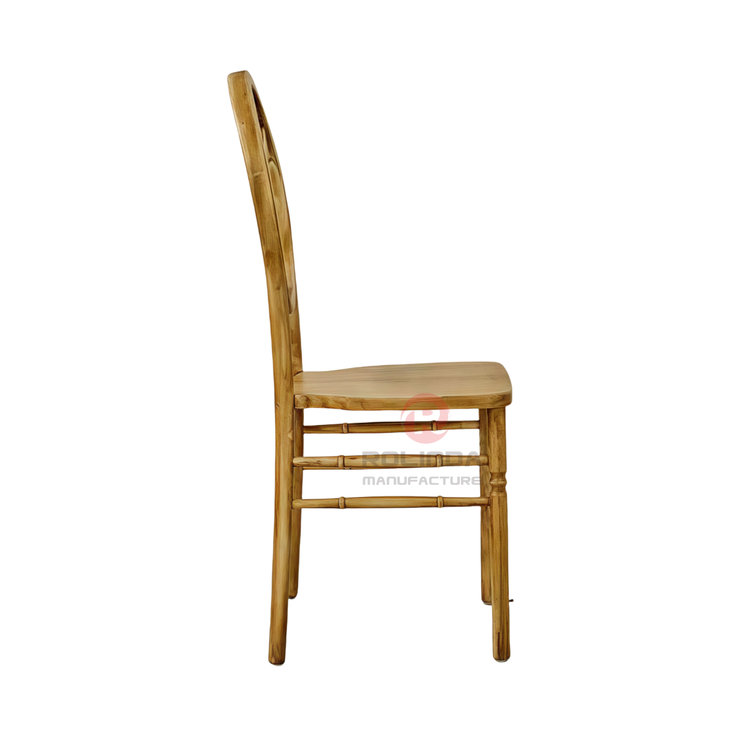 Original wood-colored wedding banquet round fan-shaped patterned backrest Phoenix chair