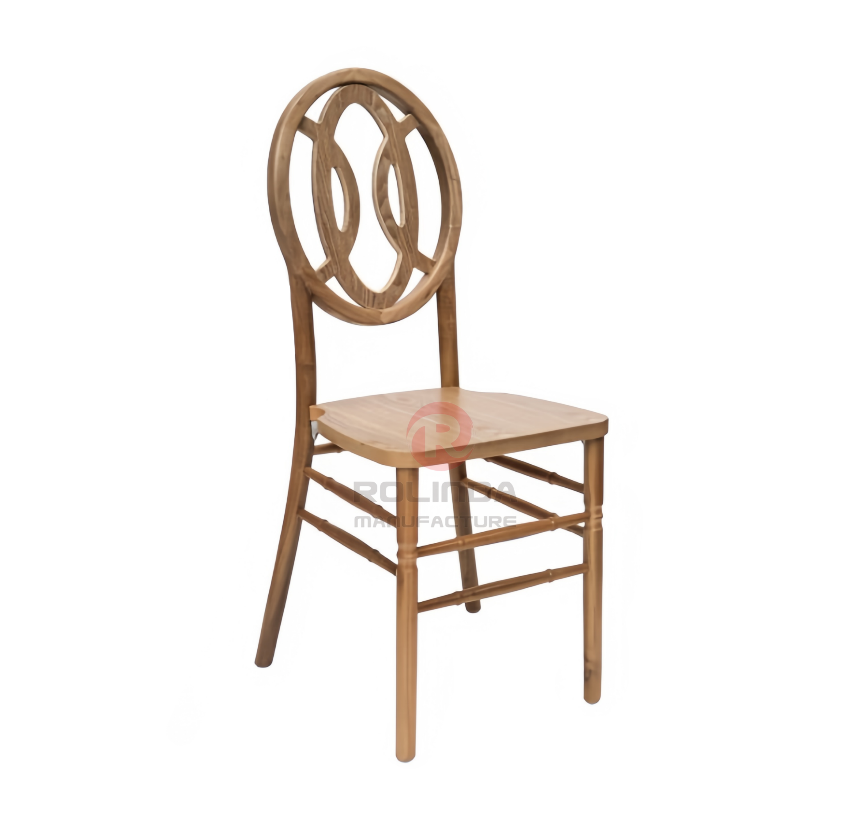Dark tea house wedding party round oval cross-patterned backrest chair Phoenix chair