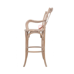 Washed white wedding balcony rattan cushion cross-backed armchair