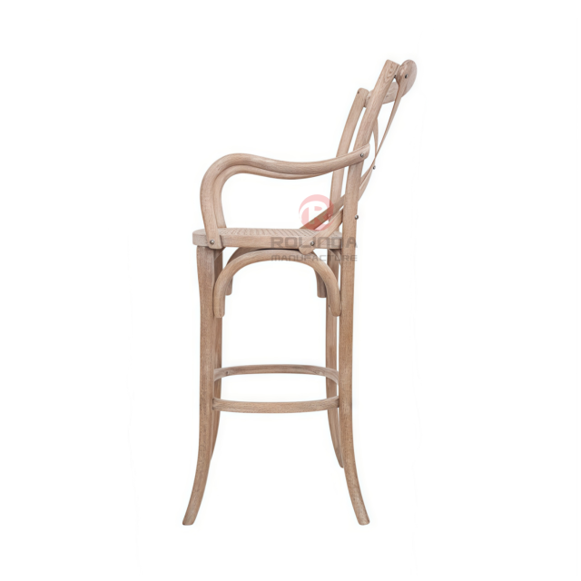 Washed white wedding balcony rattan cushion cross-backed armchair