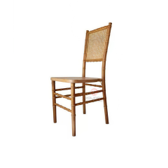Burlywood banquet event wedding Rectangular grid backrest solid wood chair