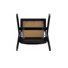 Black wedding hotel restaurant rattan backrest cushion solid wood folding chair
