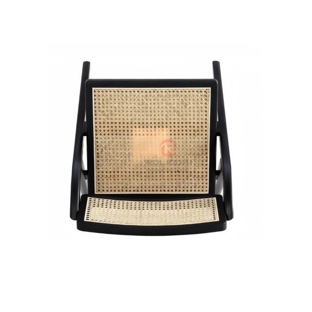 Black wedding hotel restaurant rattan backrest cushion solid wood folding chair