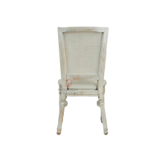 White restaurant banquet soft cushion rectangular backrest solid wood frame chair