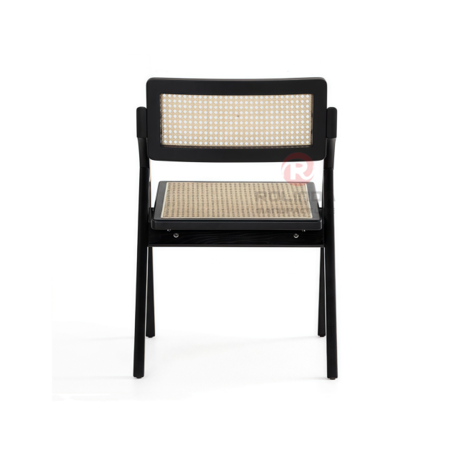 Black wedding hotel restaurant rattan backrest cushion solid wood folding chair