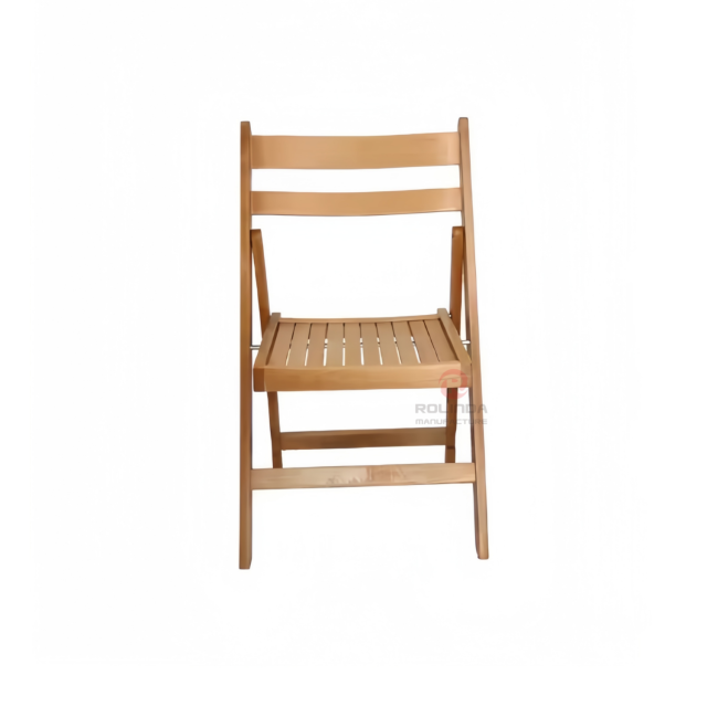 Natural wood color balcony wedding party spliced seat cushion solid wood Yingjin folding chair