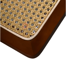 Reddish-brown restaurant banquet wedding rattan backrest cushion solid wood folding chair