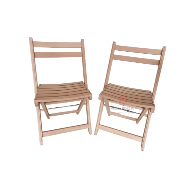 Natural wood color balcony wedding party spliced seat cushion solid wood Yingjin folding chair