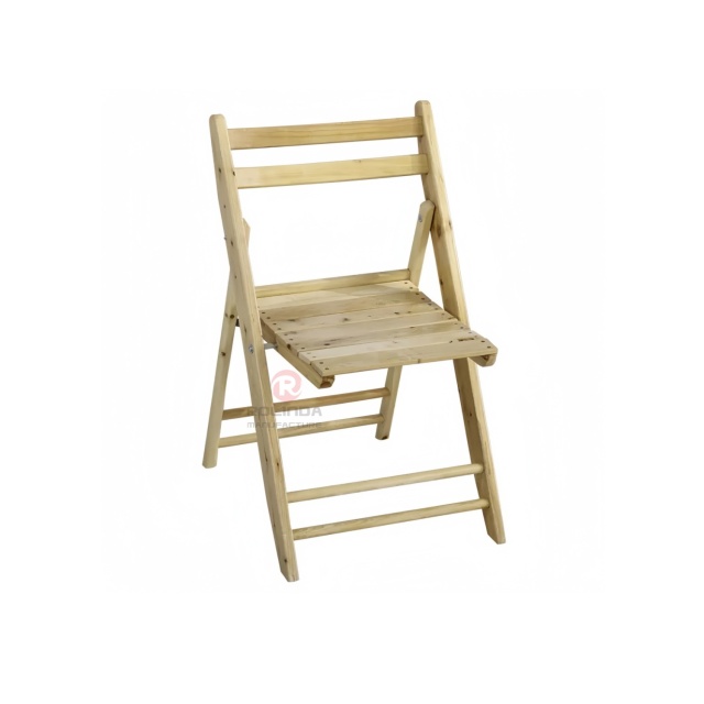 Natural wood color balcony wedding party spliced seat cushion solid wood Yingjin folding chair