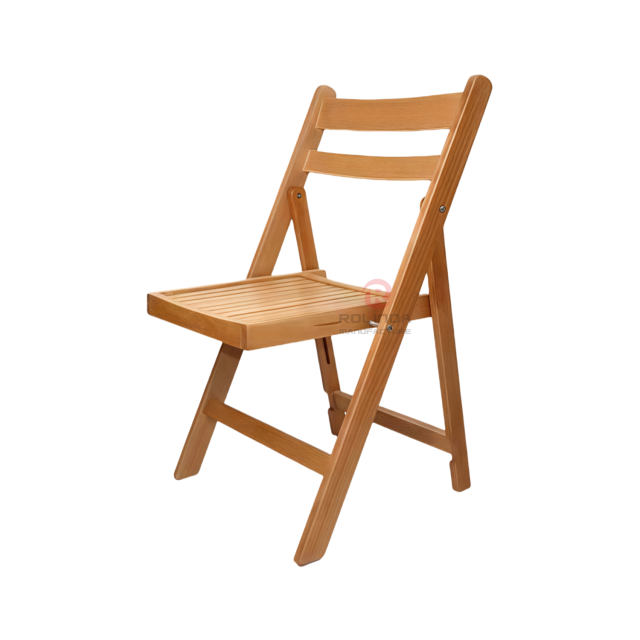 Natural wood color balcony wedding party spliced seat cushion solid wood Yingjin folding chair