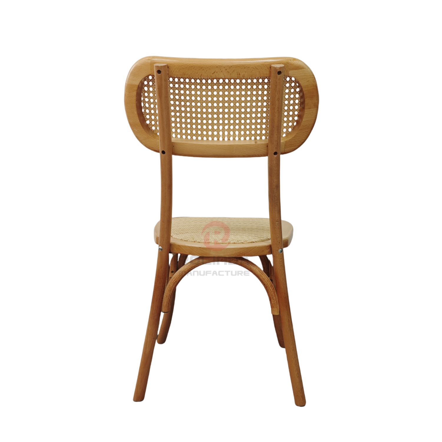 Natural wood color wedding tavern rattan cushions oval rattan backrests solid wood chairs