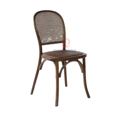 Black living room party rattan cushions fan-shaped rattan backrests solid wood chairs