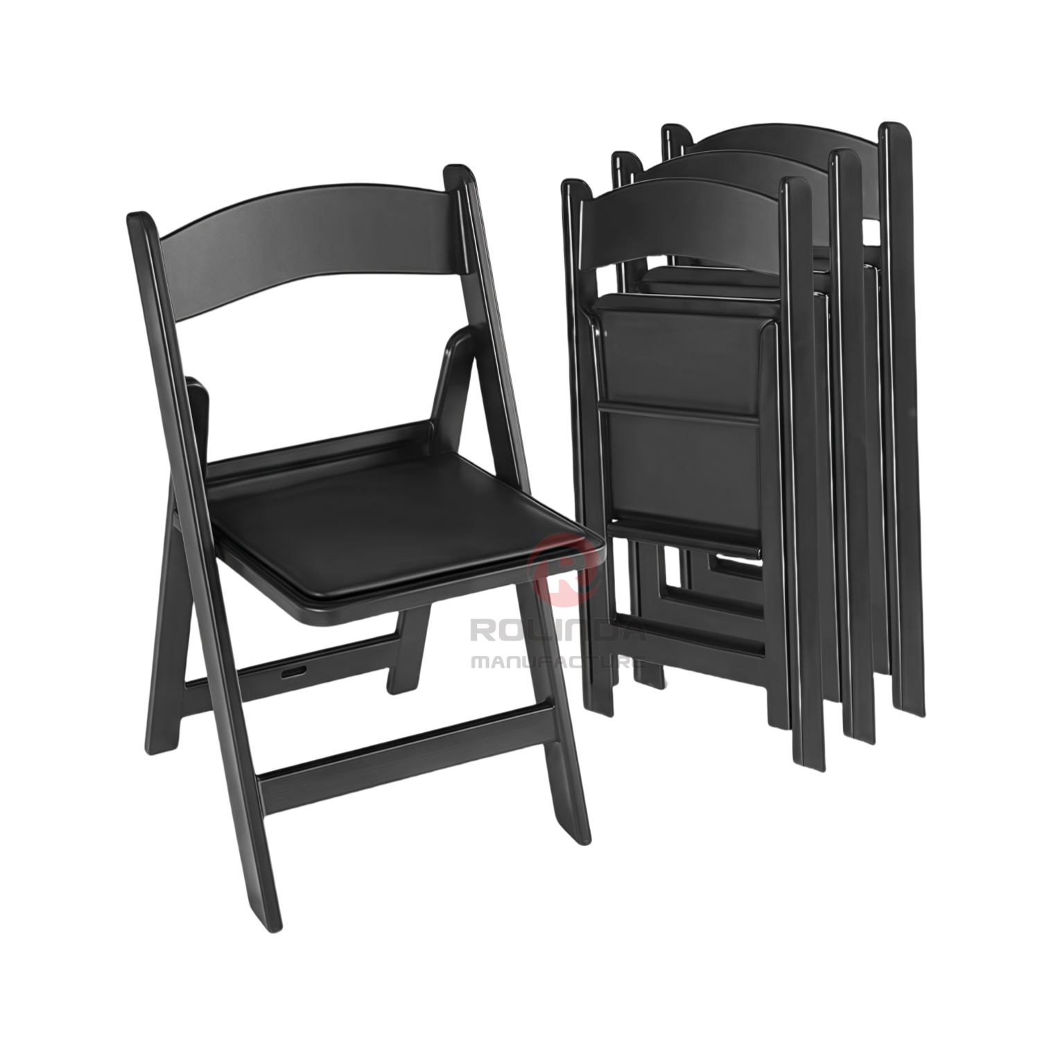 Black outdoor wedding balcony soft cushion Wimbledon chair resin folding chair