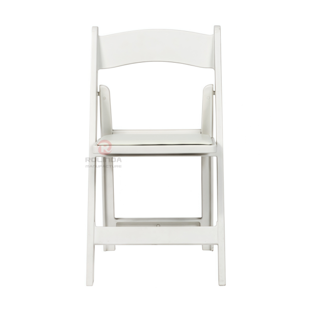 White portable outdoor garden banquet soft cushion Wimbledon chair resin folding chair