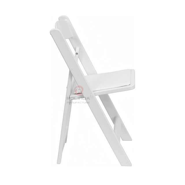 White portable outdoor garden banquet soft cushion Wimbledon chair resin folding chair