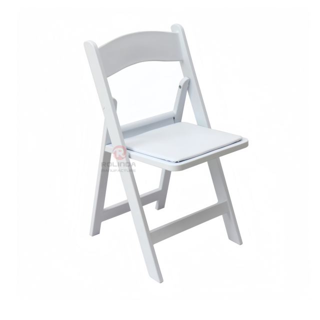 White portable outdoor garden banquet soft cushion Wimbledon chair resin folding chair