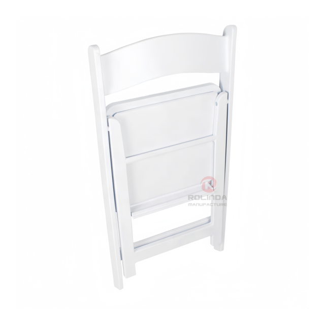 White portable outdoor garden banquet soft cushion Wimbledon chair resin folding chair