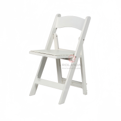 White portable outdoor garden banquet soft cushion Wimbledon chair resin folding chair