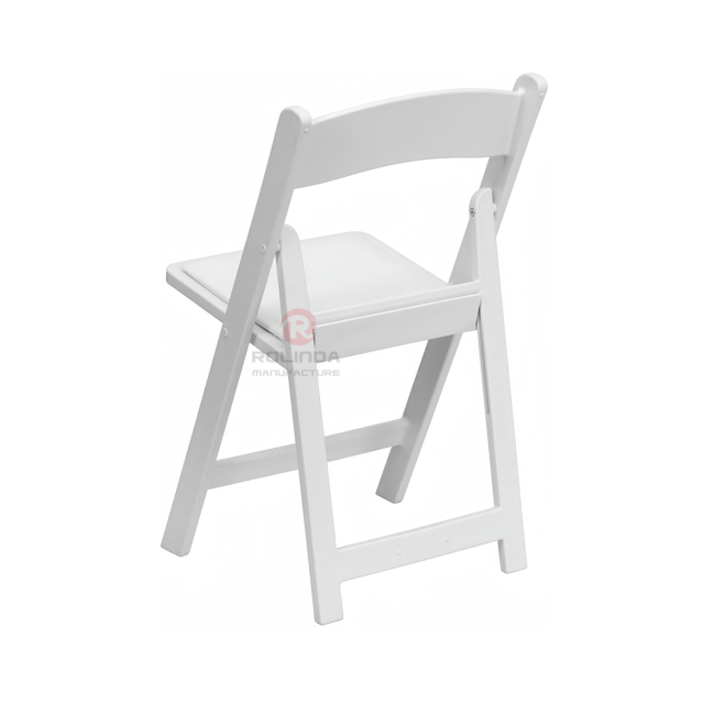 White portable outdoor garden banquet soft cushion Wimbledon chair resin folding chair
