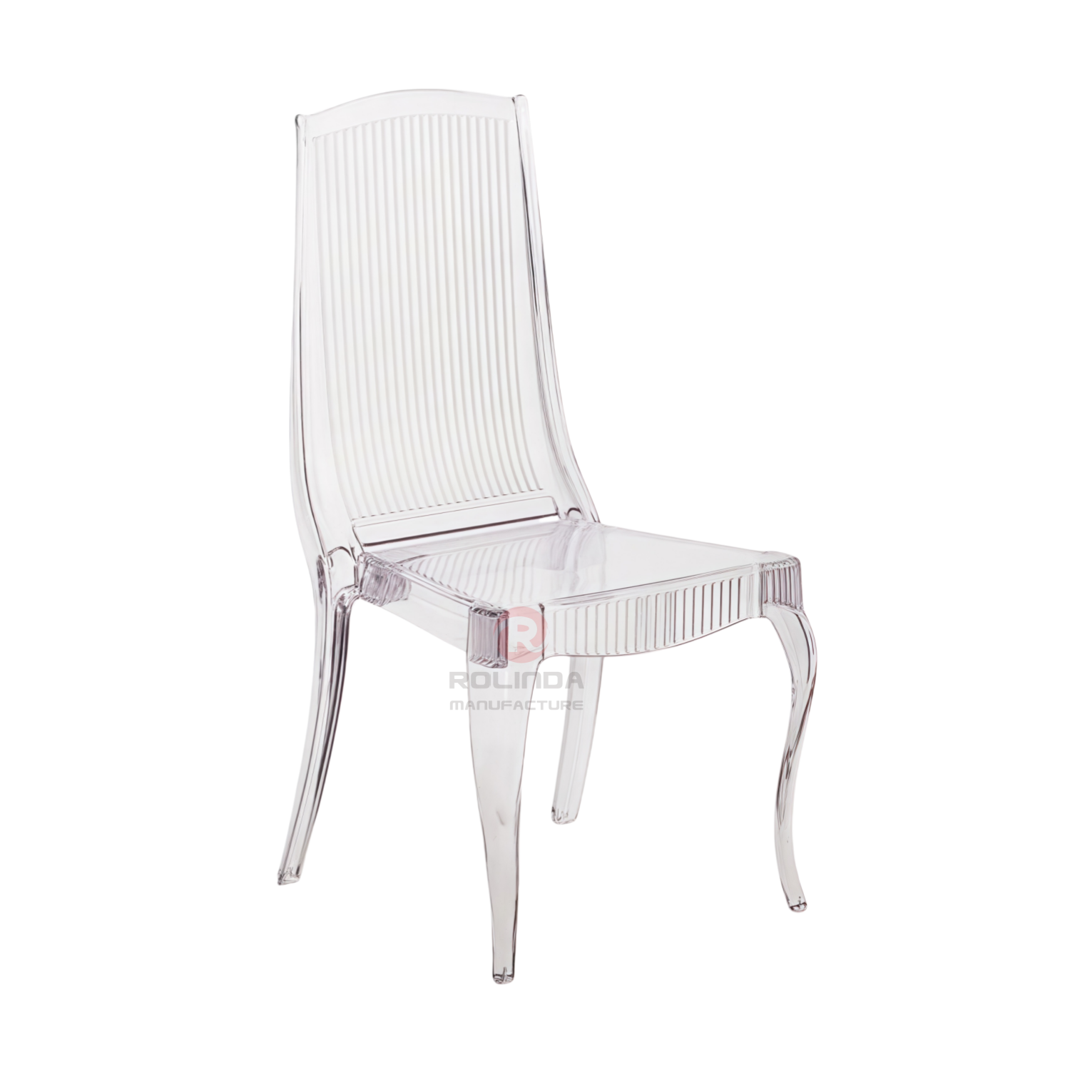 Living room gathering dining room white transparent crystal vertical striped resin chairs
