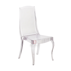 Living room gathering dining room white transparent crystal vertical striped resin chairs