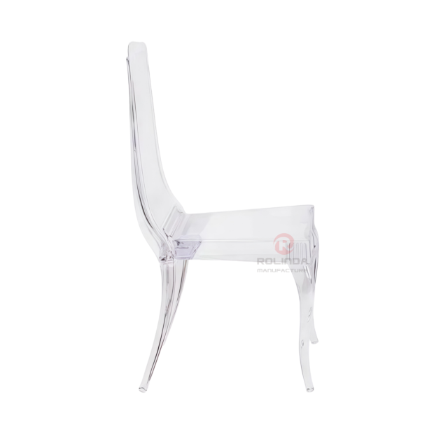 Living room gathering dining room white transparent crystal vertical striped resin chairs