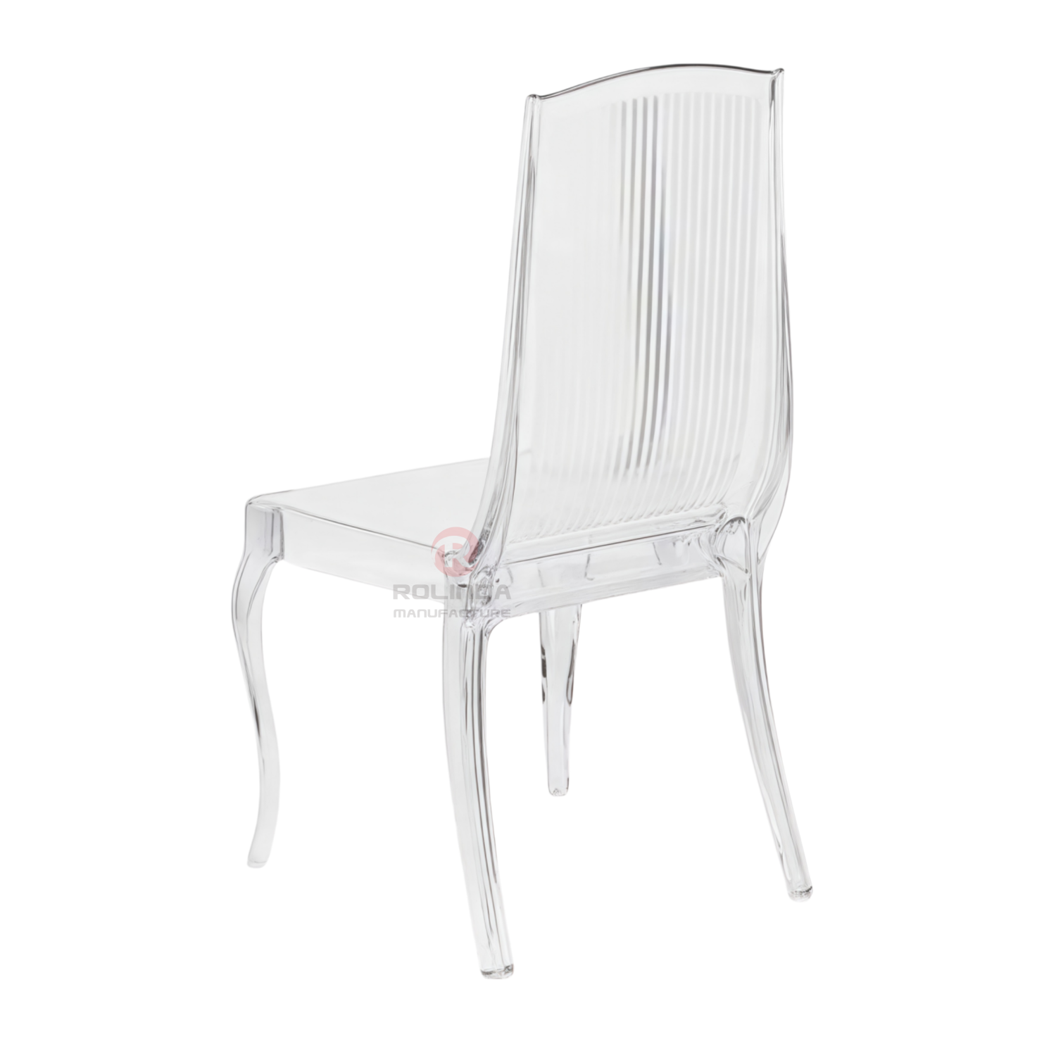 Living room gathering dining room white transparent crystal vertical striped resin chairs