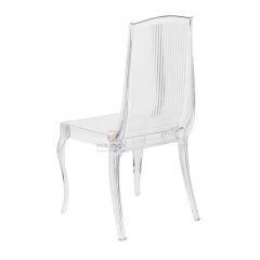 Living room gathering dining room white transparent crystal vertical striped resin chairs