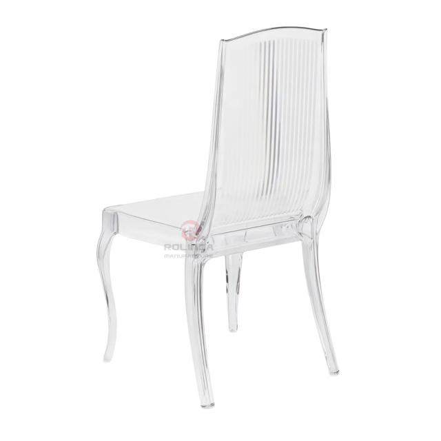 Living room gathering dining room white transparent crystal vertical striped resin chairs