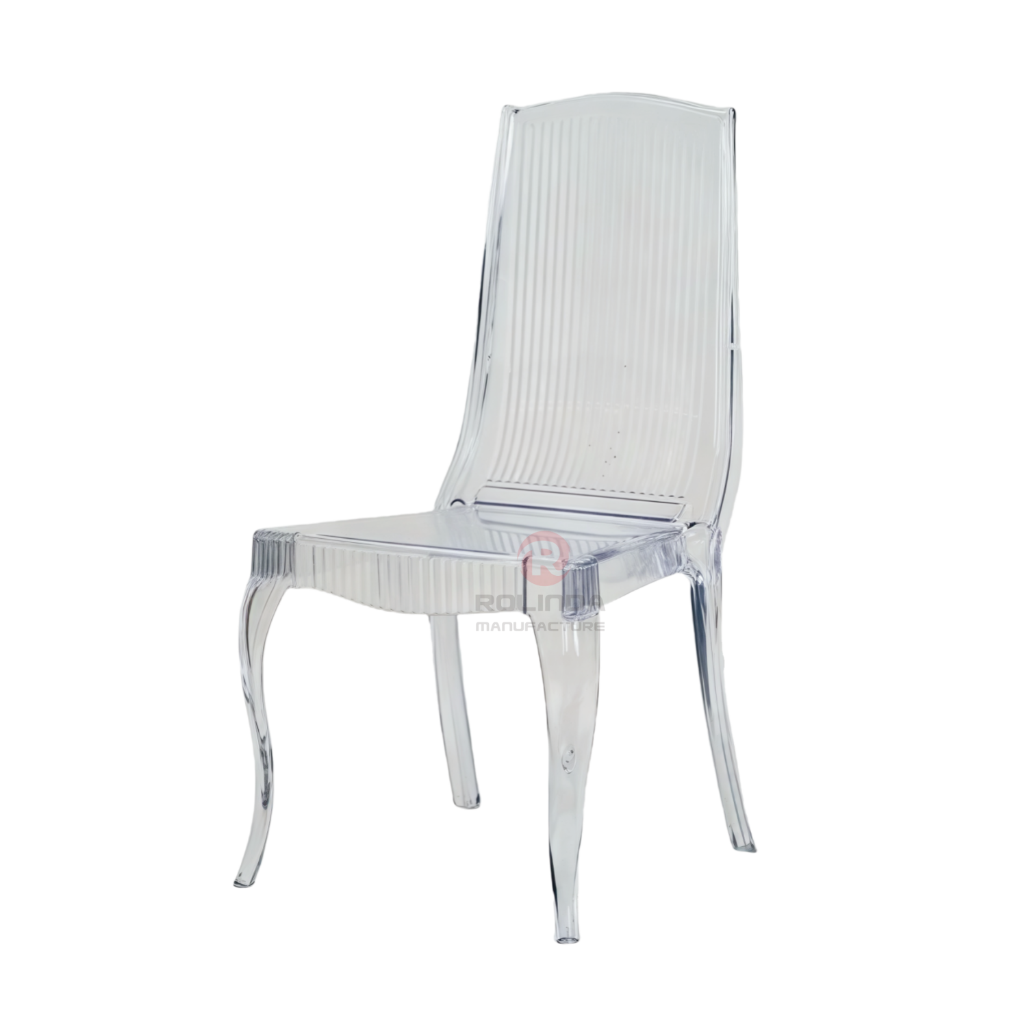 Living room gathering dining room white transparent crystal vertical striped resin chairs