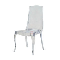 Living room gathering dining room white transparent crystal vertical striped resin chairs