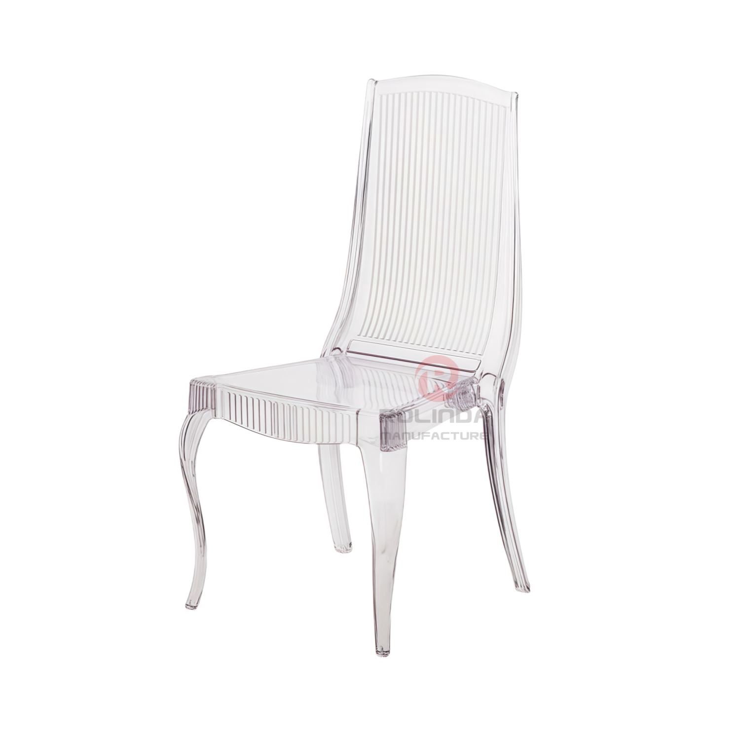 Living room gathering dining room white transparent crystal vertical striped resin chairs