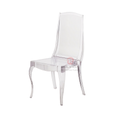 Living room gathering dining room white transparent crystal vertical striped resin chairs