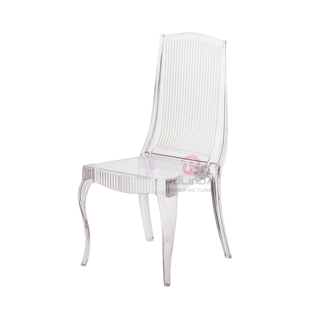 Living room gathering dining room white transparent crystal vertical striped resin chairs
