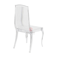 Living room gathering dining room white transparent crystal vertical striped resin chairs