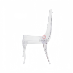 Living room gathering dining room white transparent crystal vertical striped resin chairs