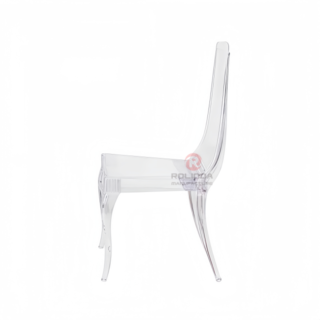 Living room gathering dining room white transparent crystal vertical striped resin chairs