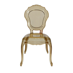 Modern amber party living room transparent crystal crown backrest resin chair