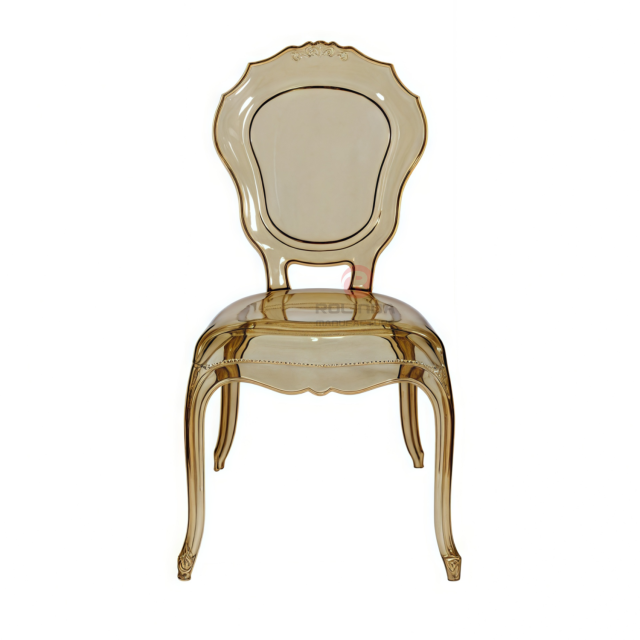 Modern amber party living room transparent crystal crown backrest resin chair