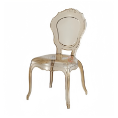 Modern amber party living room transparent crystal crown backrest resin chair