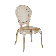Modern amber party living room transparent crystal crown backrest resin chair