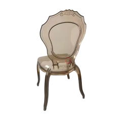 Modern amber party living room transparent crystal crown backrest resin chair