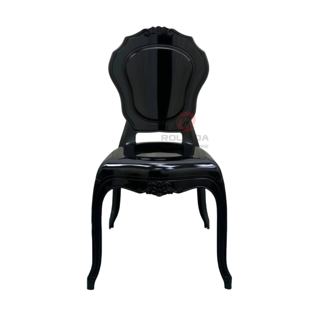 Black Garden outdoor stackable transparent crystal crown backrest resin chair