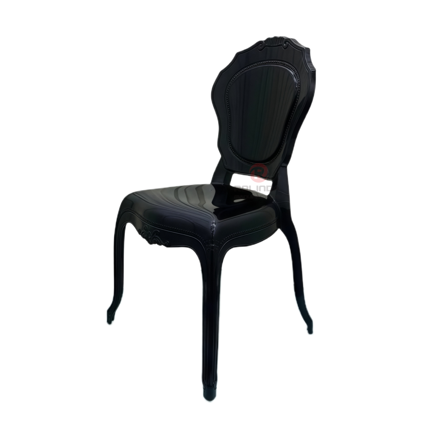 Black Garden outdoor stackable transparent crystal crown backrest resin chair