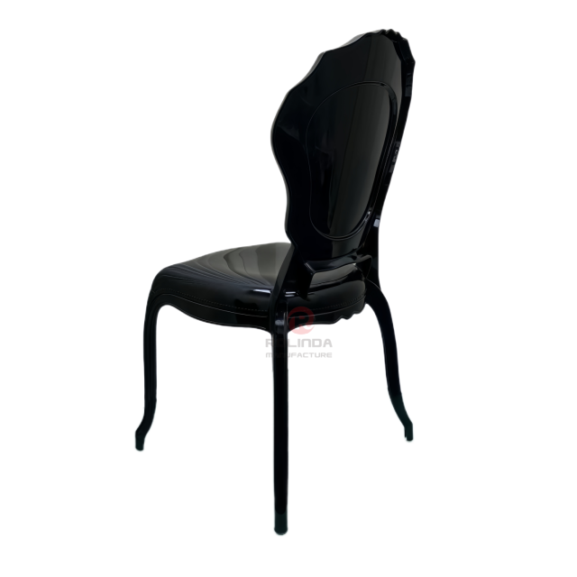 Black Garden outdoor stackable transparent crystal crown backrest resin chair