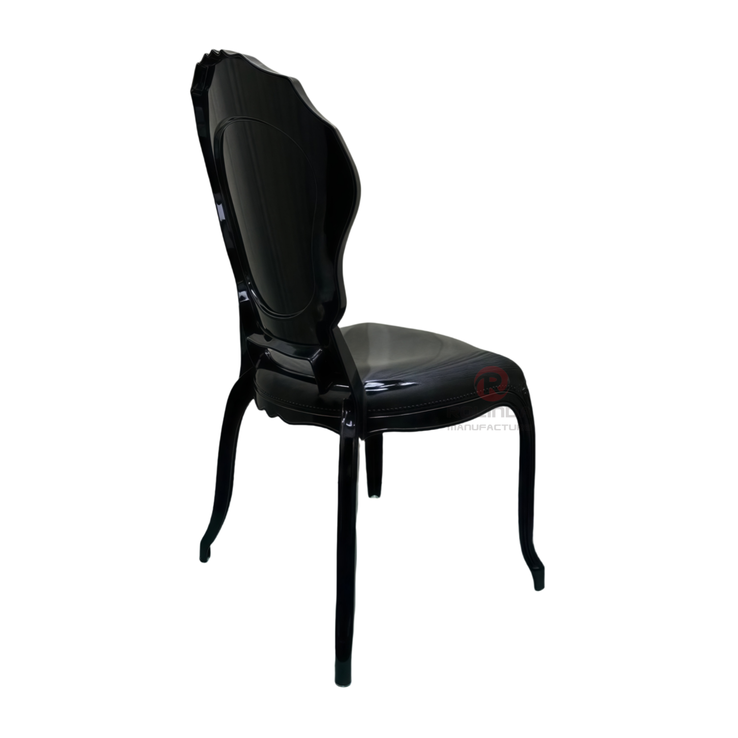 Black Garden outdoor stackable transparent crystal crown backrest resin chair