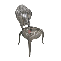 Smoke grey wedding party garden transparent crystal crown backrest resin chair