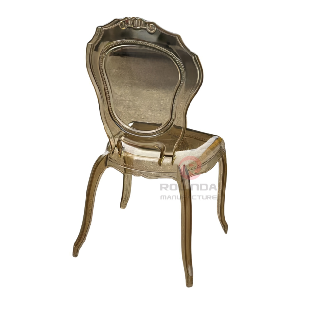 Modern amber party living room transparent crystal crown backrest resin chair